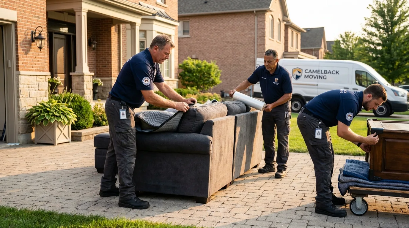 Large estate moving crew wrapping furniture in Advance, MO